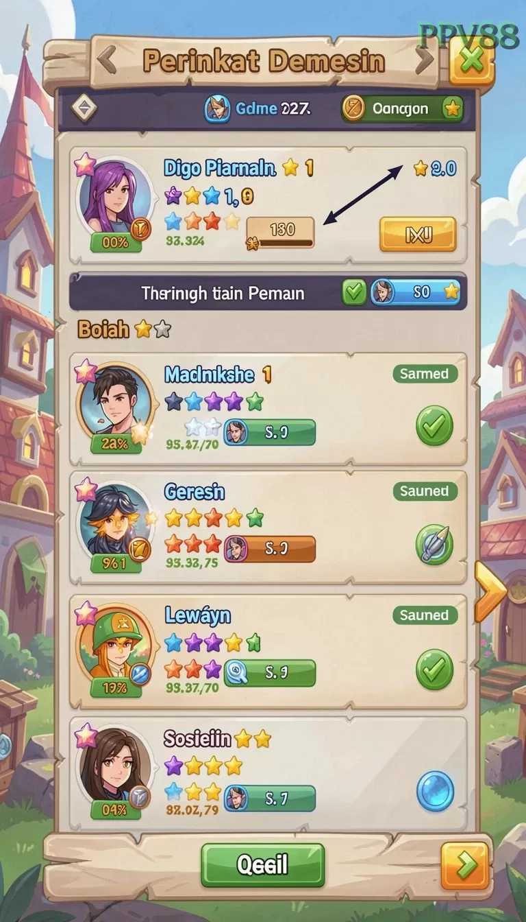 Cuplikan layar SLOT88 — menu navigasi